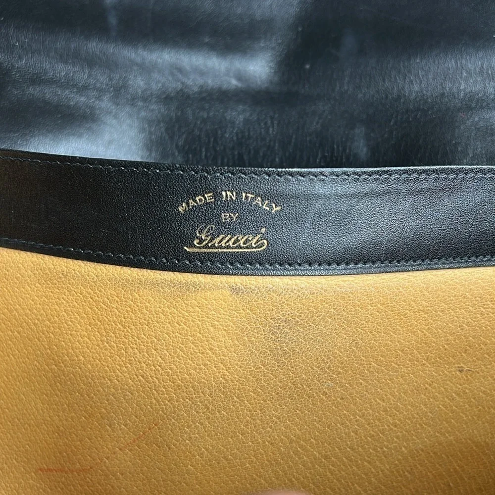 Gucci Black Logo Canvas and Leather Envelope Clutch Bag
